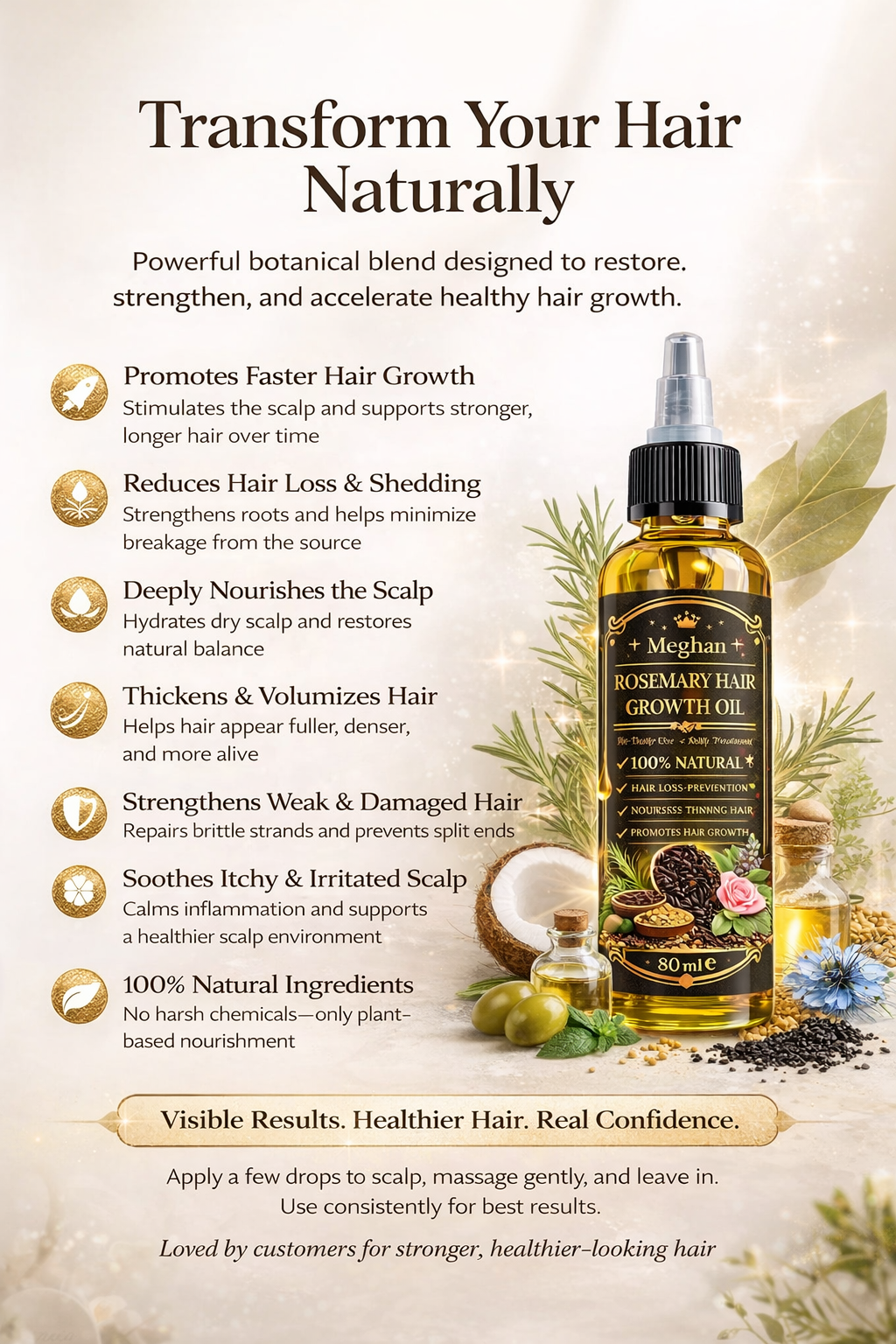 Meghan 2-in-1 Ultimate Hair Growth Duo – Rosemary Oil & Chebe Hair Cream for Stronger, Longer Hair